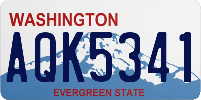 WA license plate AQK5341
