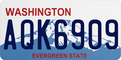 WA license plate AQK6909