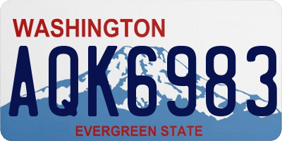 WA license plate AQK6983