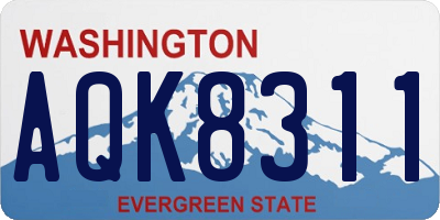 WA license plate AQK8311