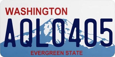 WA license plate AQL0405