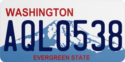 WA license plate AQL0538