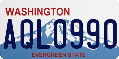 WA license plate AQL0990