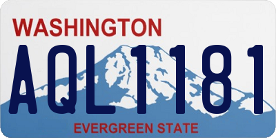 WA license plate AQL1181