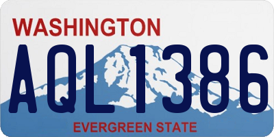 WA license plate AQL1386