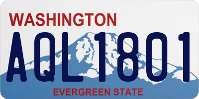 WA license plate AQL1801
