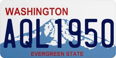 WA license plate AQL1950