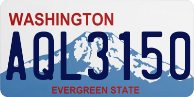 WA license plate AQL3150