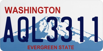 WA license plate AQL3311
