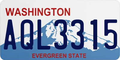 WA license plate AQL3315