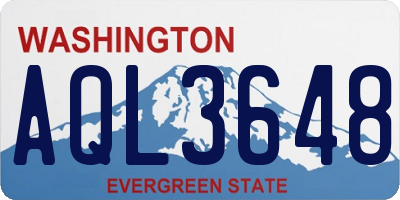 WA license plate AQL3648