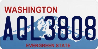 WA license plate AQL3808