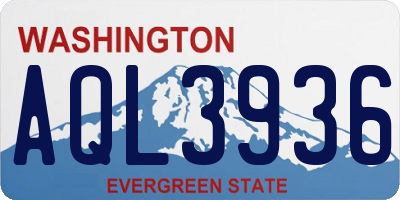 WA license plate AQL3936