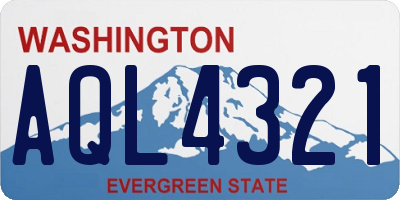 WA license plate AQL4321