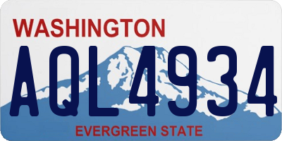 WA license plate AQL4934