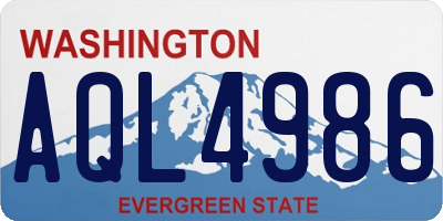 WA license plate AQL4986