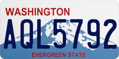 WA license plate AQL5792