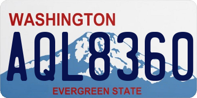 WA license plate AQL8360