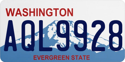WA license plate AQL9928