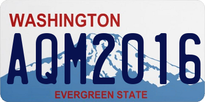 WA license plate AQM2016