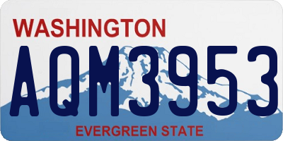 WA license plate AQM3953