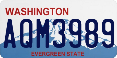 WA license plate AQM3989