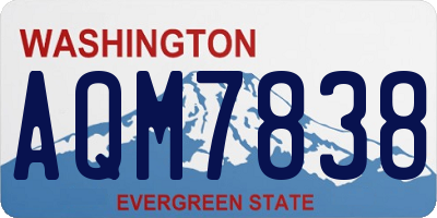 WA license plate AQM7838