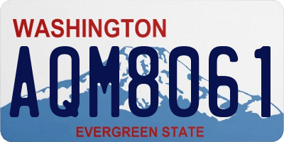 WA license plate AQM8061