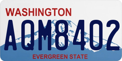 WA license plate AQM8402