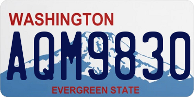 WA license plate AQM9830