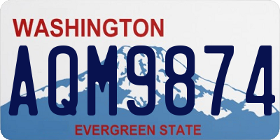 WA license plate AQM9874