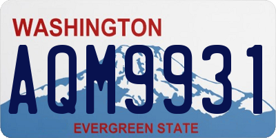 WA license plate AQM9931