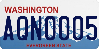 WA license plate AQN0005