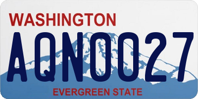 WA license plate AQN0027