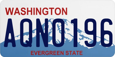 WA license plate AQN0196