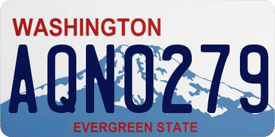 WA license plate AQN0279