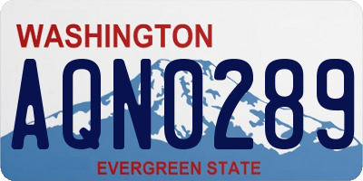 WA license plate AQN0289