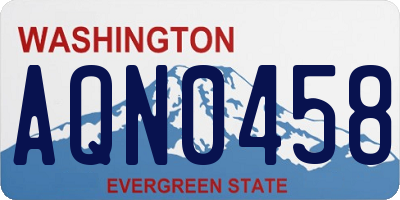 WA license plate AQN0458