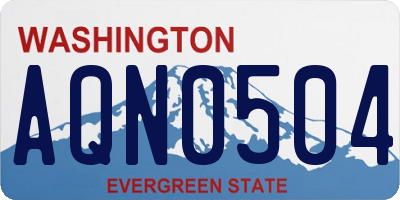WA license plate AQN0504