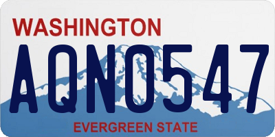 WA license plate AQN0547