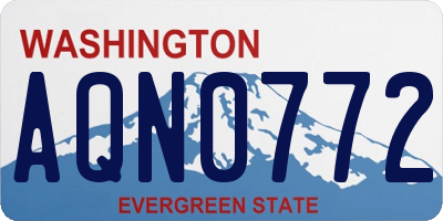 WA license plate AQN0772