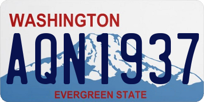 WA license plate AQN1937