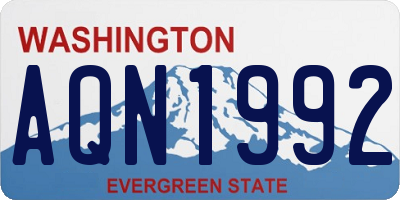 WA license plate AQN1992