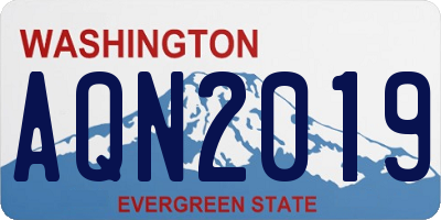 WA license plate AQN2019