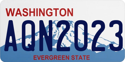 WA license plate AQN2023