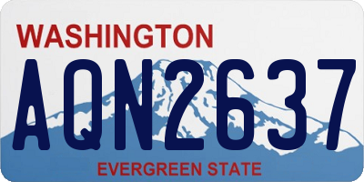 WA license plate AQN2637