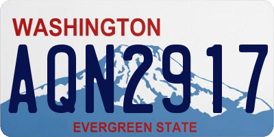 WA license plate AQN2917