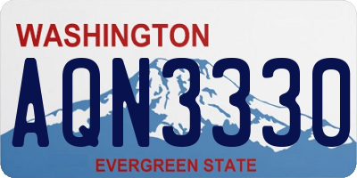 WA license plate AQN3330