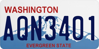 WA license plate AQN3401