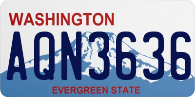WA license plate AQN3636